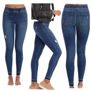 Spanx Distressed Ankle Skinny Blue Jeans, high waist size small (2-4)